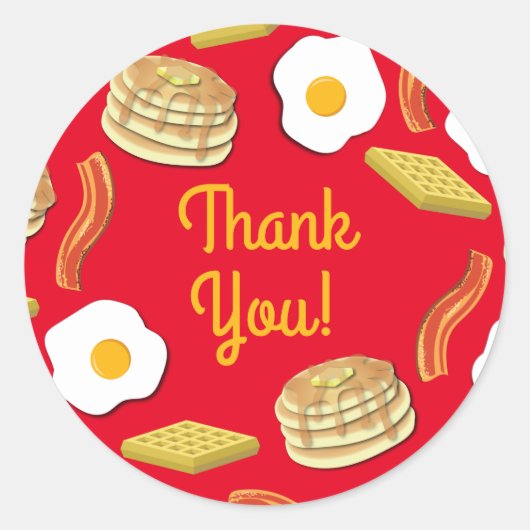 Ontbijt Brunch Verjaardagsfeest Ronde Sticker (Voorkant)