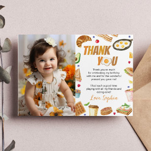 Ontbijt Brunch Verjaardagsfoto Dank u kaart