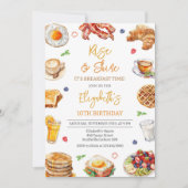Ontbijt Brunch Verjaardagsuitnodiging Kaart (Voorkant)