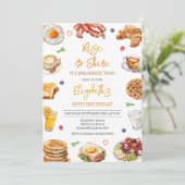 Ontbijt Brunch Verjaardagsuitnodiging Kaart (Staand voorkant)