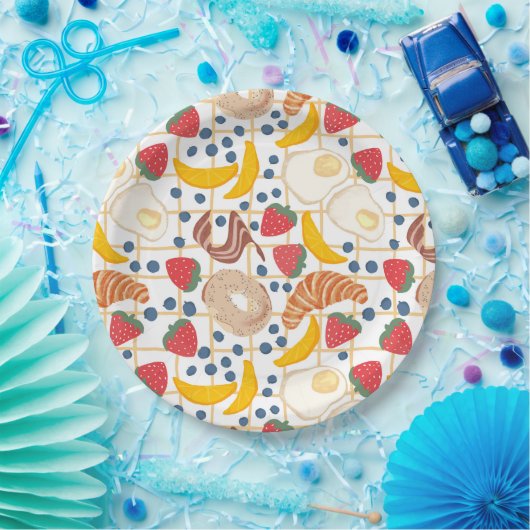 Ontbijt Brunch Voedselbuffet Papieren Bordje (Feest)