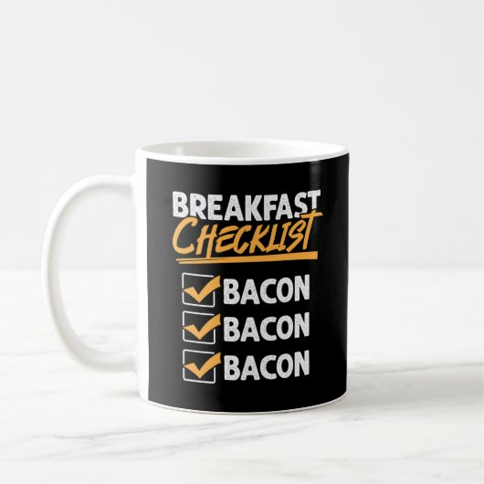 Ontbijt Checklist Bacon Bacon Koffiemok (Links)