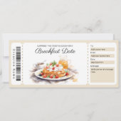 Ontbijt Datum Cadeaubon, Ontbijt Coupon Kaart (Voorkant)