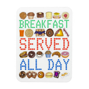 Ontbijt de hele dag Neon Diner Sign Foodie Magneet