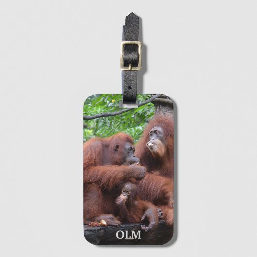 Ontbijt de Orangutans Singapore Zoo Bagagelabel (Voorkant (verticaal))