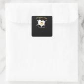 Ontbijt eerst vierkante sticker (Tas)