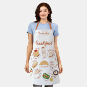 Ontbijt Eieren Koffie Pannenkoeken Vrouwen Koken Schort (Gedragen)