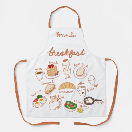 Ontbijt Eieren Koffie Pannenkoeken Vrouwen Koken Schort (Voorkant)