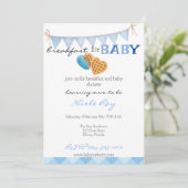 Ontbijt en baby shower kaart (Staand voorkant)