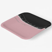 Ontbijt en Brunch Roze en zwart Papieren Bordje (Gebogen)