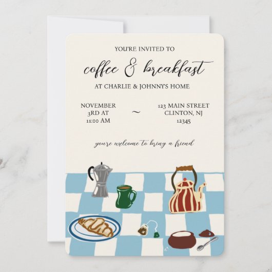 Ontbijt- en caféfeest kaart (Voorkant)