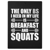 Ontbijt en Squats - Bodybuilding Workout Klembord (Achterkant)