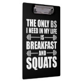 Ontbijt en Squats - Bodybuilding Workout Klembord (Rechts)