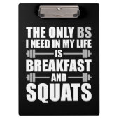 Ontbijt en Squats - Bodybuilding Workout Klembord (Voorkant)