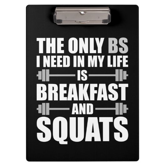 Ontbijt en Squats - Bodybuilding Workout Klembord (Voorkant)