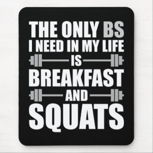 Ontbijt en Squats - Bodybuilding Workout Muismat