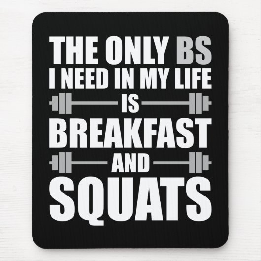 Ontbijt en Squats - Bodybuilding Workout Muismat (Voorkant)