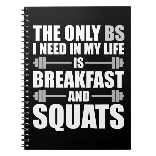 Ontbijt en Squats - Bodybuilding Workout Notitieboek (Voorkant)