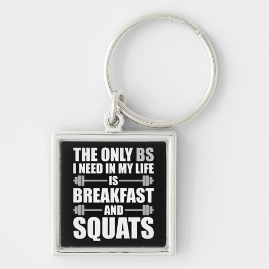 Ontbijt en Squats - Bodybuilding Workout Sleutelhanger (Voorkant)