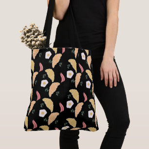 Ontbijt Ham en Koriander Eieren op een Croissant Tote Bag