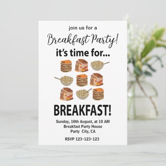 Ontbijt Het Is Tijd Voor Het Ontbijt Kaart (Staand voorkant)