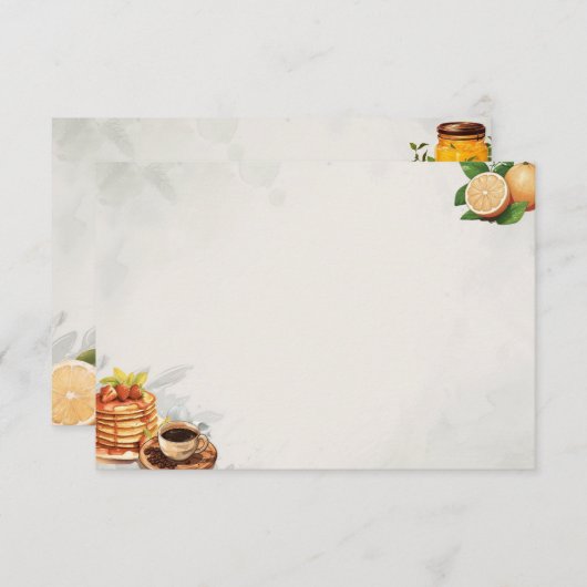 Ontbijt in Bed Basic Blank Recept Kaart (Voorkant / Achterkant)