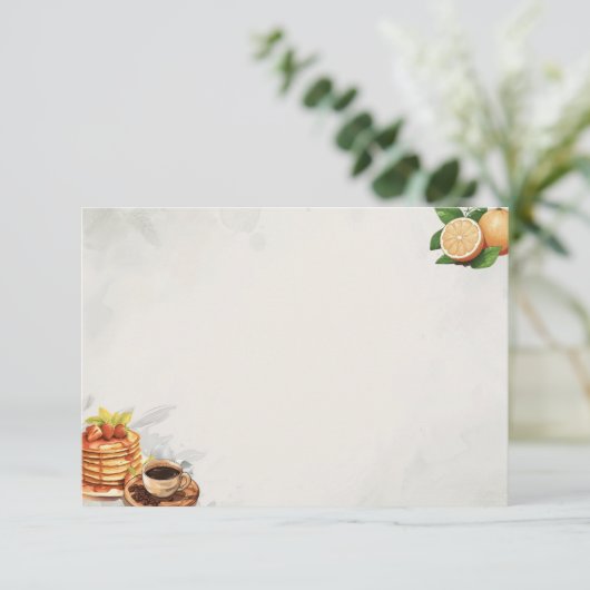 Ontbijt in Bed Basic Blank Recept Kaart (Staand voorkant)