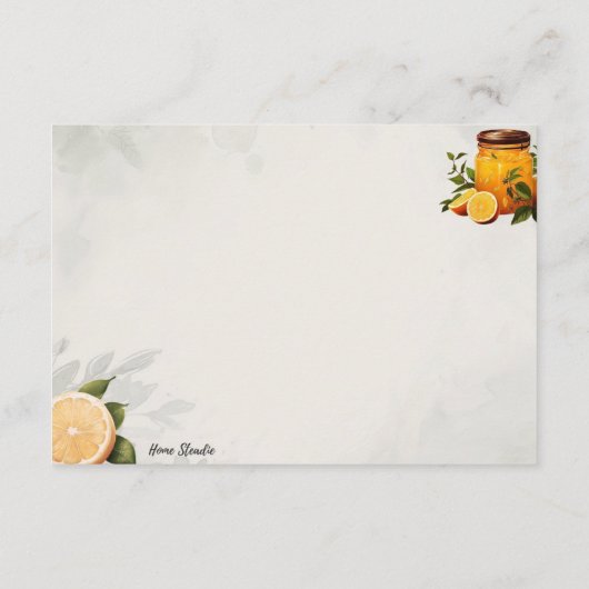 Ontbijt in Bed Basic Blank Recept Kaart (Achterkant)