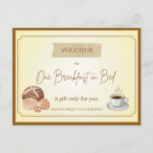 'Ontbijt in Bed' Grappige Cadeaubon Briefkaart (Voorkant)