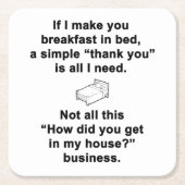 Ontbijt in bed kartonnen onderzetters (Voorkant)