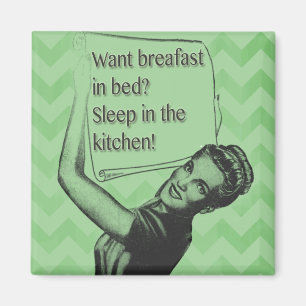 Ontbijt in bed? magneet