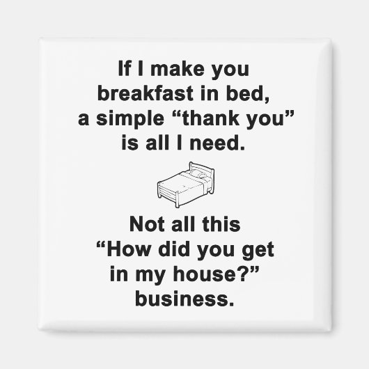 Ontbijt in Bed Magneet (Voorkant)