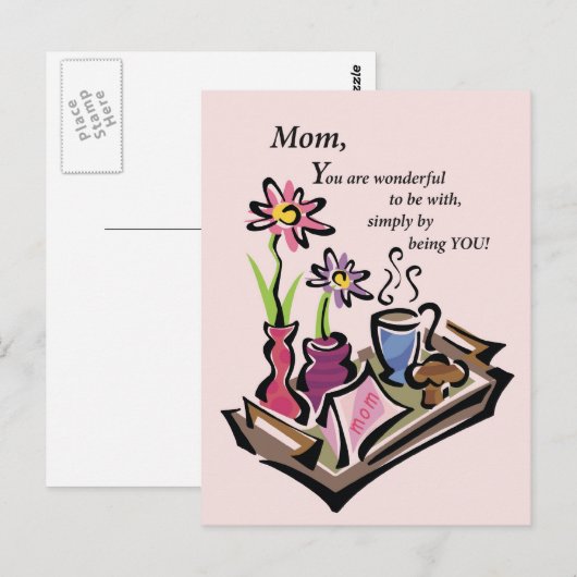 Ontbijt in Bed Mam Briefkaart (Voorkant / Achterkant)