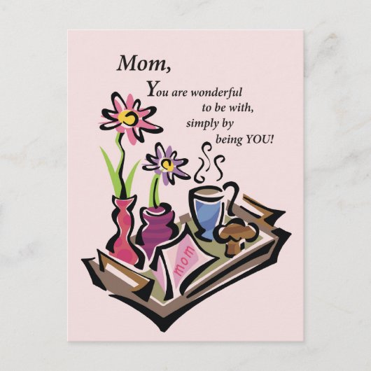 Ontbijt in Bed Mam Briefkaart (Voorkant)