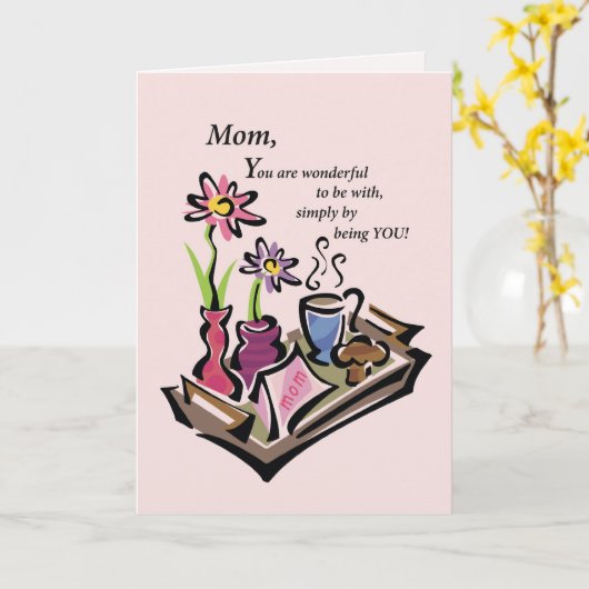 Ontbijt in Bed Mam Kaart (Gele Bloem)