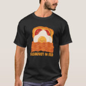 Ontbijt in bed motief met gebakken ei spek ei t-shirt (Voorkant)
