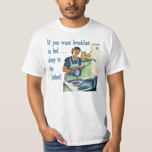 Ontbijt in bed t-shirt (Voorkant)