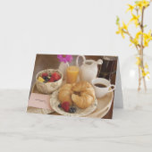 Ontbijt in Bed voor Moederdag Kaart (Gele Bloem)