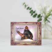 Ontbijt in bed Yorkie? Briefkaart (Staand voorkant)