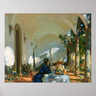 Ontbijt in de Loggia, Sargent 1910 Poster