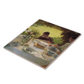 Ontbijt in de tuin tegeltje (Zijkant)