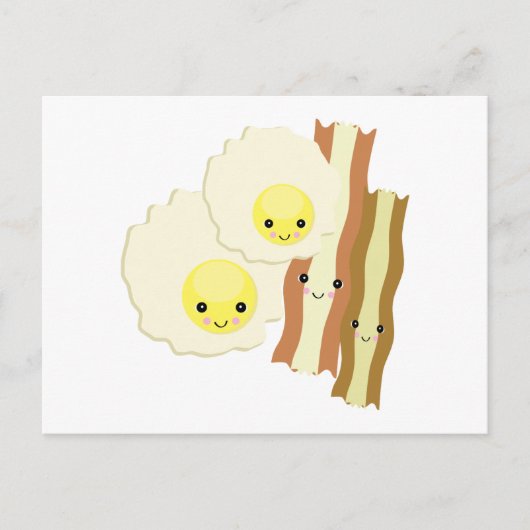 ontbijt in kawaii briefkaart (Voorkant)