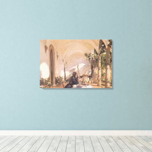 Ontbijt in Loggia door John Singer Sargent Canvas Afdruk (Insitu (Houten vloer))