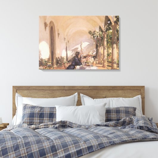 Ontbijt in Loggia door John Singer Sargent Canvas Afdruk (Insitu (Slaapkamer))