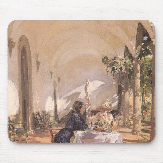 Ontbijt in Loggia door John Singer Sargent Muismat (Voorkant)