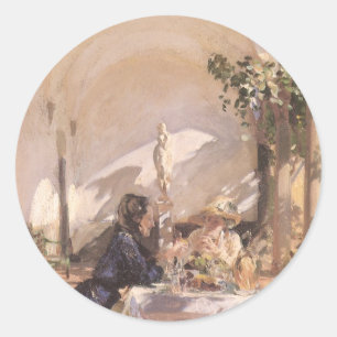 Ontbijt in Loggia door John Singer Sargent Ronde Sticker