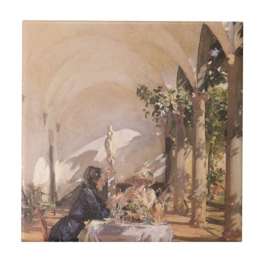 Ontbijt in Loggia door John Singer Sargent Tegeltje (Voorkant)