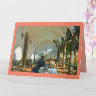 Ontbijt in Loggia, Sargent 1910 Kaart