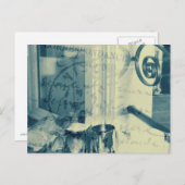 'Ontbijt in Parijs' Post Card, Indigo Blue Briefkaart (Voorkant / Achterkant)