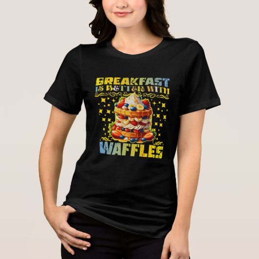 Ontbijt is beter met wafels Tri-Blend shirt (Voorkant)